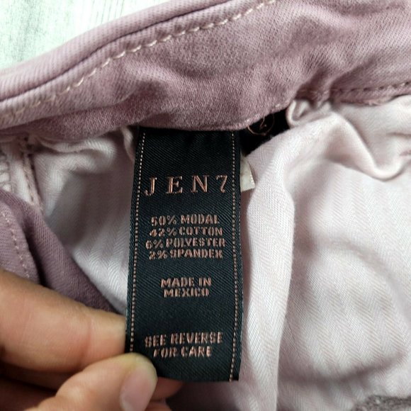 JEN7 by 7 FOR ALL MANKIND High Waist Pink Skinny Jeans Size 2 EUC - Picture 7 of 10
